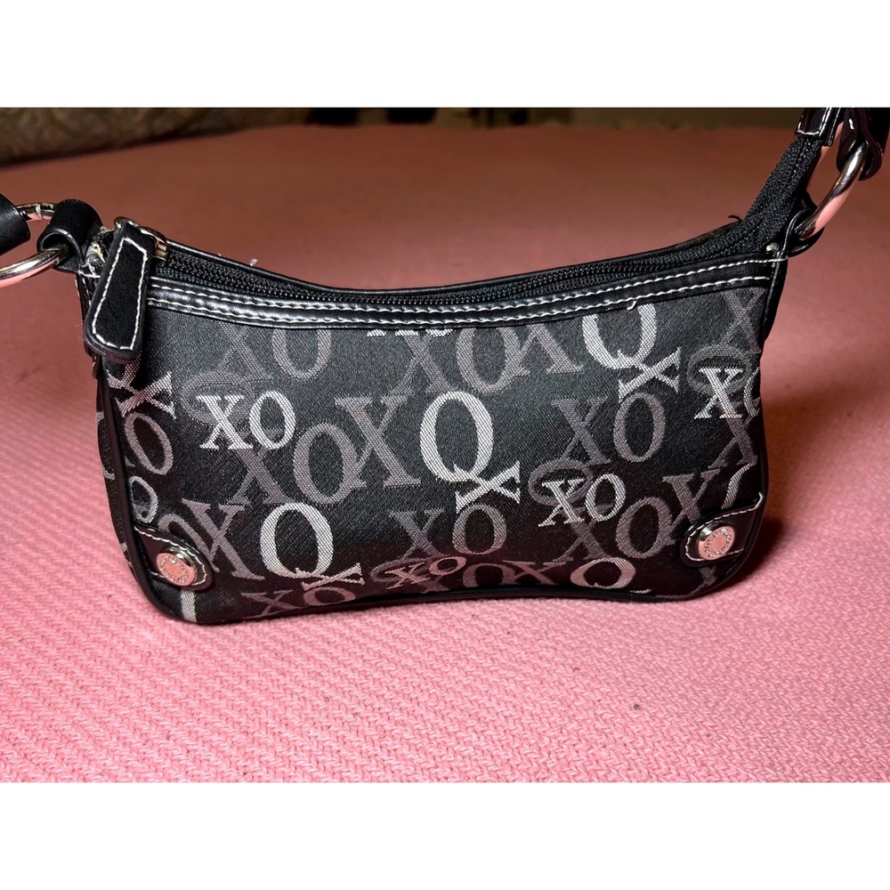 XOXO Monogram Baguette Bag Y2K Black Grey Logo Small Shoulder Bag